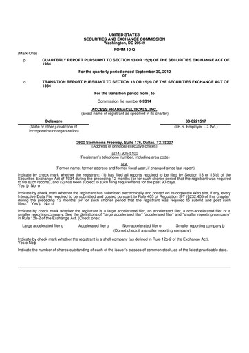 Vorschaubild Abeona Therapeutics
 10-Q Quartalsbericht 2012 