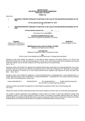 Vorschaubild Abeona Therapeutics
 10-Q Quartalsbericht 2013 