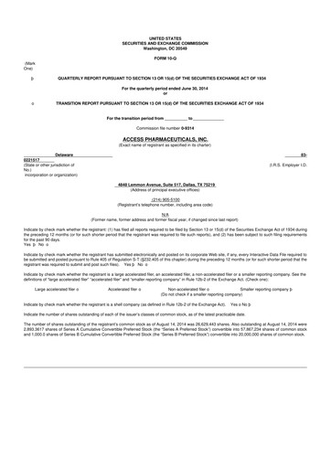 Vorschaubild Abeona Therapeutics
 10-Q Quartalsbericht 2014 