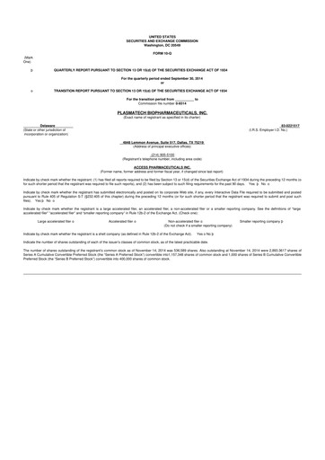 Vorschaubild Abeona Therapeutics
 10-Q Quartalsbericht 2014 