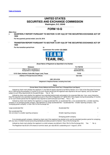 Thumbnail Team Inc 10-Q Quarterly Report FY2018 