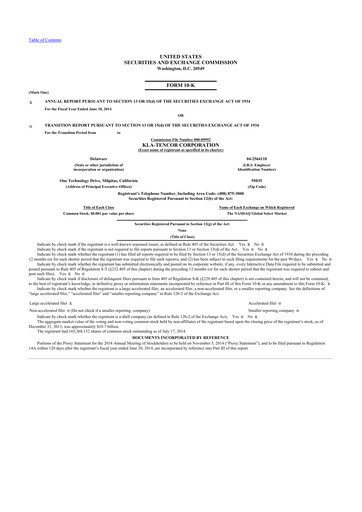 Thumbnail KLA 10-K Annual Report 2014