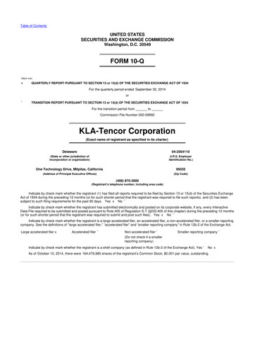 Thumbnail KLA 10-Q Quarterly Report FY2015 