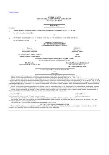 Thumbnail KLA 10-K Annual Report 2016