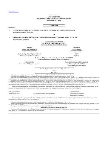 Thumbnail KLA 10-K Annual Report 2017