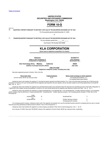 Thumbnail KLA 10-Q Quarterly Report FY2024 