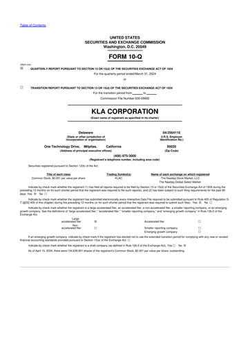 Thumbnail KLA 10-Q Quarterly Report FY2024 