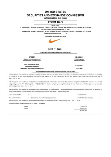 Vorschaubild Nike 10-Q Quartalsbericht 2015 