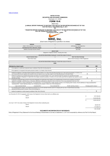 Thumbnail Nike 10-K Annual Report 2017