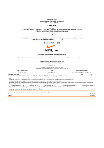 Vorschaubild Nike 10-Q Quartalsbericht 2023 