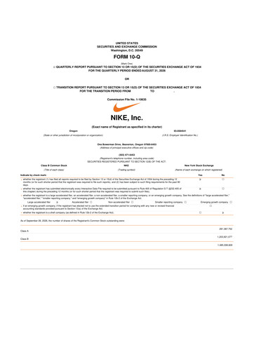 Miniature Nike 10-Q Rapport trimestriel 2027 Q1