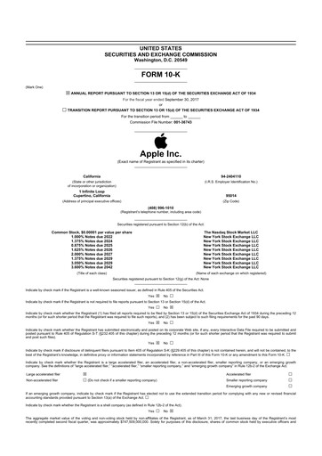 Thumbnail Apple 10-K Annual Report 2017