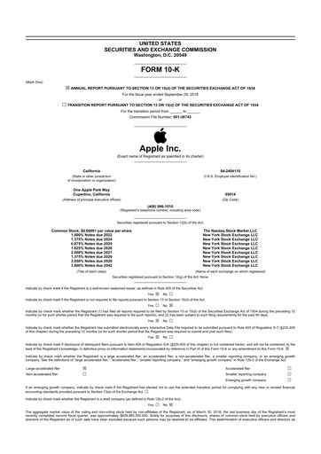 Thumbnail Apple 10-K Annual Report 2018