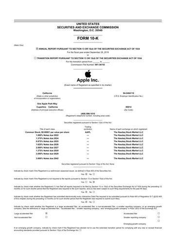 Thumbnail Apple 10-K Annual Report 2019