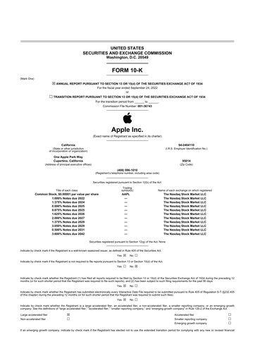 Thumbnail Apple 10-K Annual Report 2022