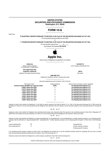 Thumbnail Apple 10-Q Quarterly Report FY2024 