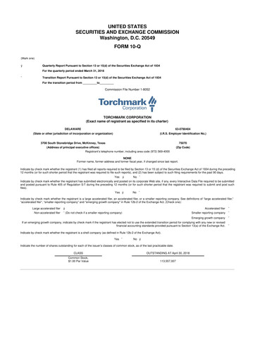 Thumbnail Globe Life
 10-Q Quarterly Report FY2018 