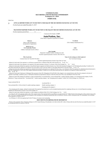 Thumbnail AutoNation 10-K Annual Report 2017