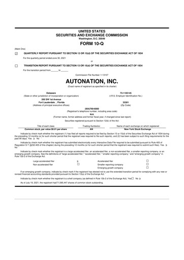 Thumbnail AutoNation 10-Q Quarterly Report FY2021 