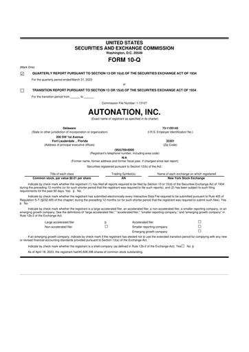 Thumbnail AutoNation 10-Q Quarterly Report FY2023 