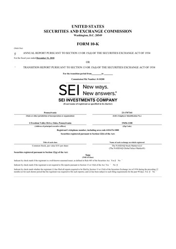 Thumbnail SEI Investments 10-K Annual Report 2018
