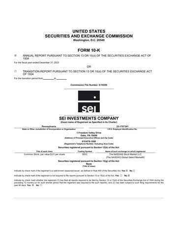 Thumbnail SEI Investments 10-K Annual Report 2023