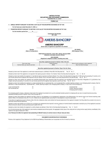 Miniature Ameris Bancorp
 10-K Rapport annuel 2025