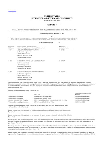 Thumbnail Alliant Energy 10-K Annual Report 2012