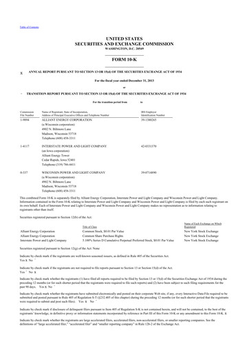 Thumbnail Alliant Energy 10-K Annual Report 2013