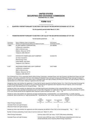 Vorschaubild Alliant Energy 10-Q Quartalsbericht 2015 