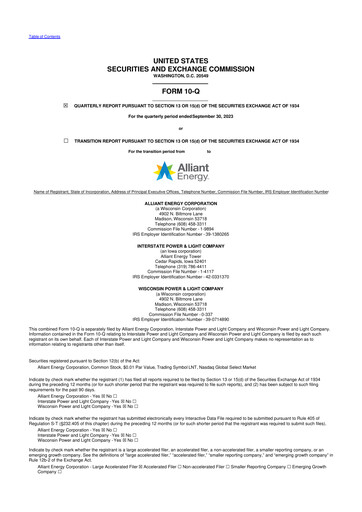 Vorschaubild Alliant Energy 10-Q Quartalsbericht 2023 