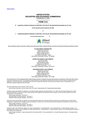 Vorschaubild Alliant Energy 10-Q Quartalsbericht 2026 
