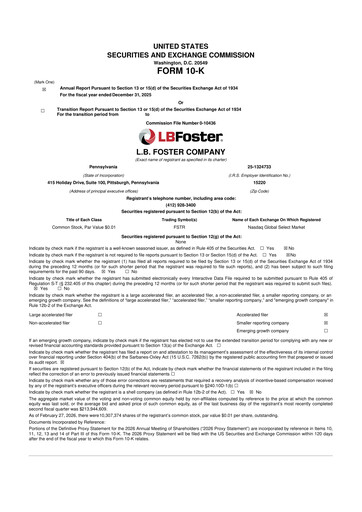 Vorschaubild L.B. Foster 10-K Jahresbericht 2025