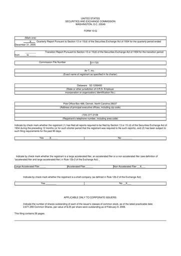 Miniature Air T, Inc. 10-Q Rapport trimestriel  