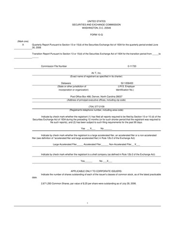 Miniature Air T, Inc. 10-Q Rapport trimestriel  