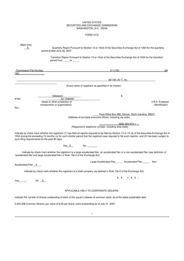 Miniature Air T, Inc. 10-Q Rapport trimestriel  