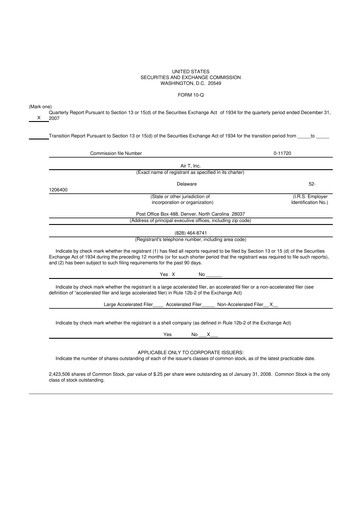 Miniature Air T, Inc. 10-Q Rapport trimestriel  