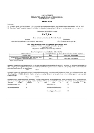 Miniature Air T, Inc. 10-Q Rapport trimestriel  
