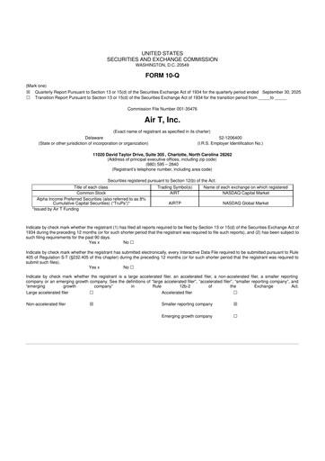 Miniature Air T, Inc. 10-Q Rapport trimestriel  
