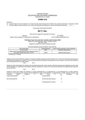Miniature Air T, Inc. 10-Q Rapport trimestriel  