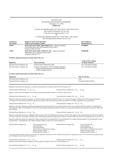 Thumbnail Hawaiian Electric Industries 10-K Annual Report 