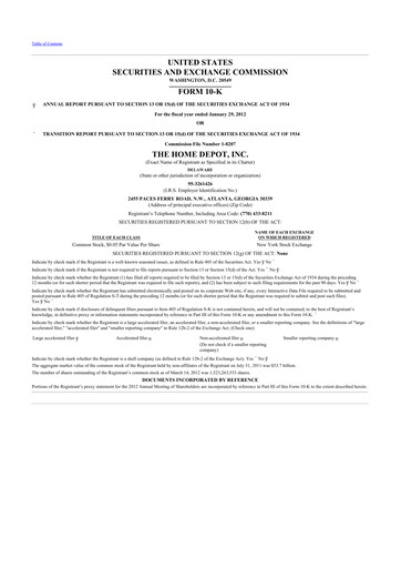 Thumbnail Home Depot 10-K Annual Report 2011