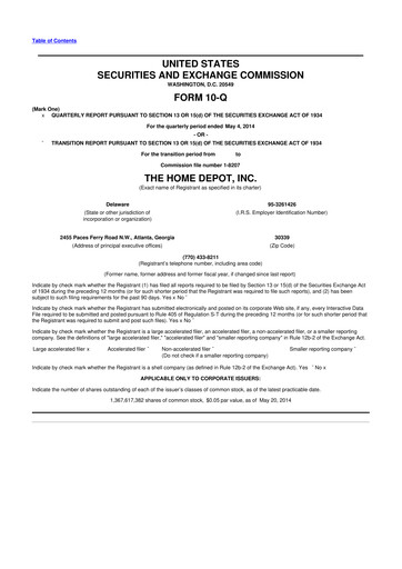 Thumbnail Home Depot 10-Q Quarterly Report FY2014 