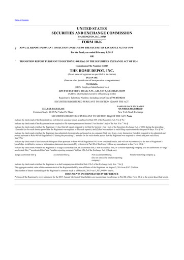 Thumbnail Home Depot 10-K Annual Report 2014