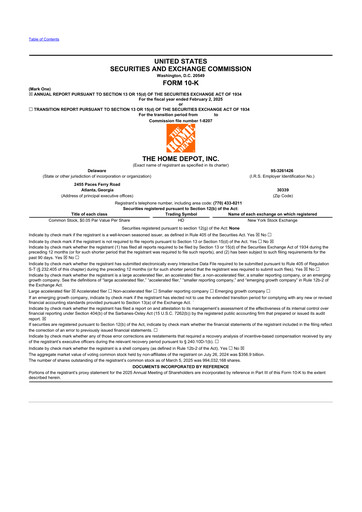 Thumbnail Home Depot 10-K Annual Report 2024