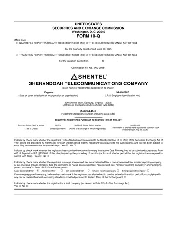 Thumbnail Shentel 10-Q Quarterly Report FY2026 