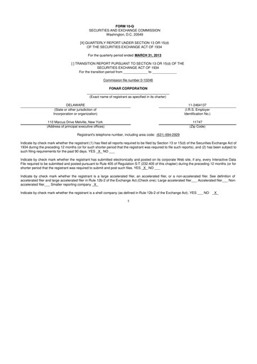 Thumbnail Fonar Corporation
 10-Q Quarterly Report FY2013 