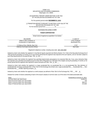 Thumbnail Fonar Corporation
 10-Q Quarterly Report FY2014 