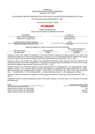 Thumbnail Fonar Corporation
 10-Q Quarterly Report FY2020 