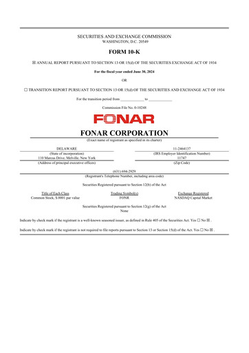 Miniature Fonar Corporation
 10-K Rapport annuel 2024